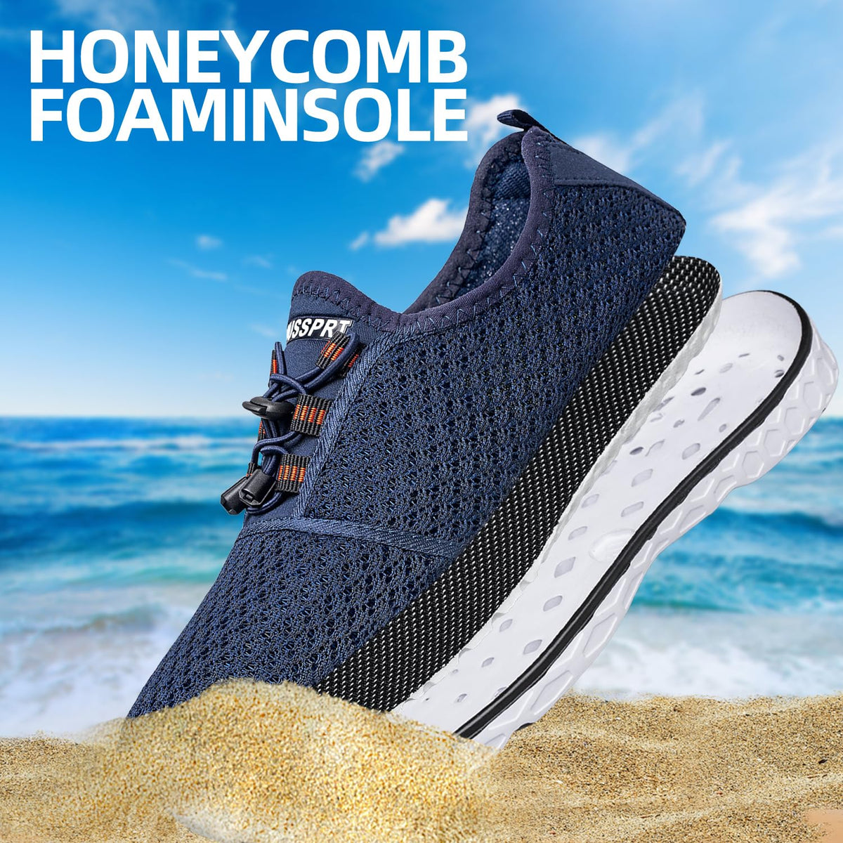 DOUSSPRT Women's Water Shoes Quick Dry for Beach Swim Pool Fishing Blue