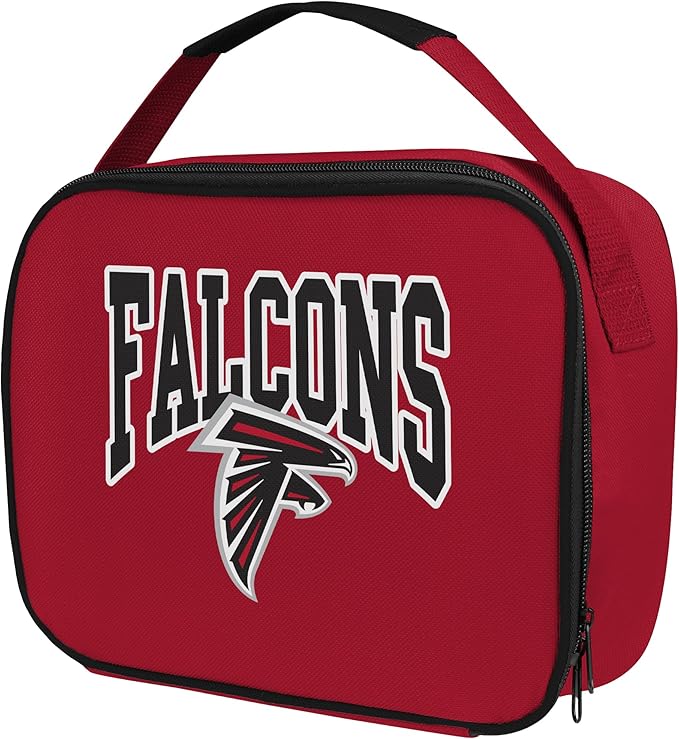 FOCO NFL Unisex-Adult Officially Licensed Wordmark Team Color Big Logo Football Zip Closure 7L Lunch Bag - Atlanta Falcons