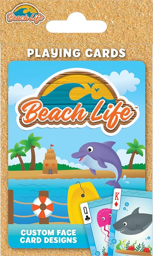 Masterpieces Beach Life Themed Cards - 54 Card Deck, Novelty Design for Adults & Unisex, Multi-Color, Nature Theme