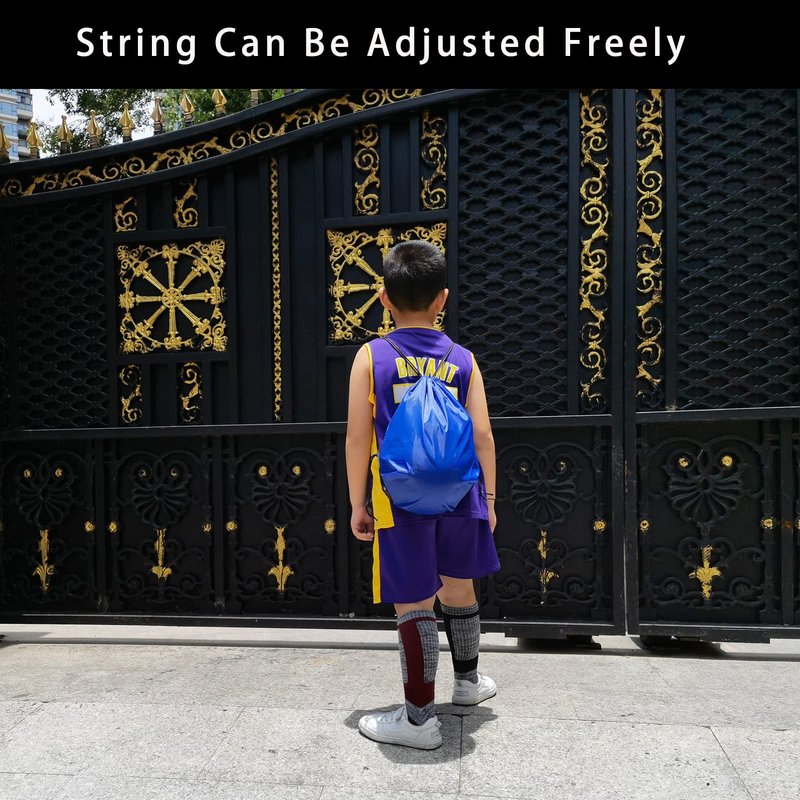CAIHONG 100 Pack Drawstring Backpack Royal Blue Bulk Drawstring Bags Nylon String Backpack Gym Cinch Sack Backpack Sport Bag Draw String Party Bags