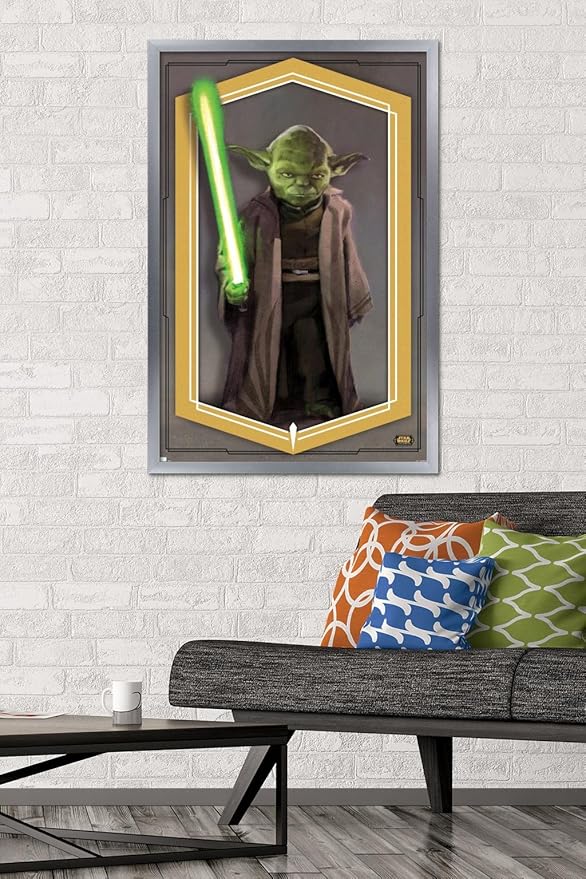 Trends International Star Wars: The High Republic - Yoda Wall Poster, 22.375" x 34", Silver Framed Version