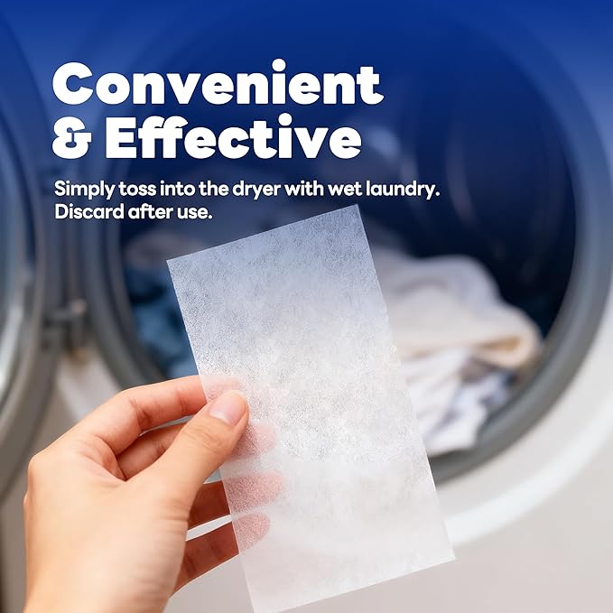 Lavender Dryer Sheets – 40 Count | Reduces Static & Wrinkles | Softens Fabrics | Natural Lavender Scent | Works in All Standard & HE Dryers | Gentle Formula