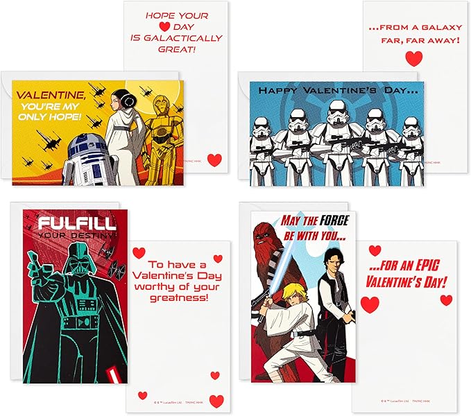 Hallmark Star Wars Valentines Day Cards for Kids School Classroom Exchange and Mailbox with Light and Sound
