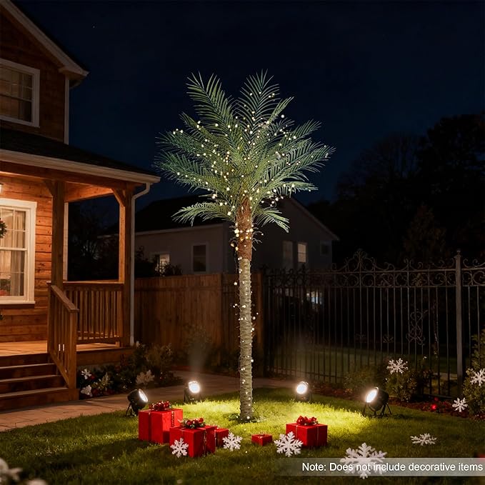 Artificial Phoenix Palm Tree 9ft Tall – Fake Large Tropical Tree with 21 Adjustable Leaves, Outdoor Indoor Faux Sago Palm Plant for Living Room Patio Poolside Yard Decor (1, 9ft)