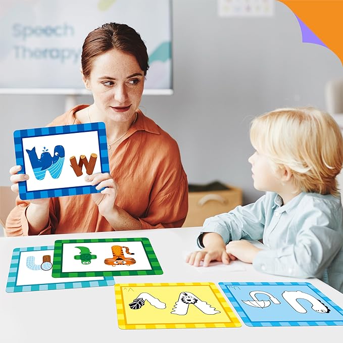 Alphabet Picture Mnemonic Cards, 26 Uppercase & Lowercase Letter Learning Cards for Kids Letter Cognition, ABC Montessori Early Learning Tool for Toddlers, Classroom & Home Activity