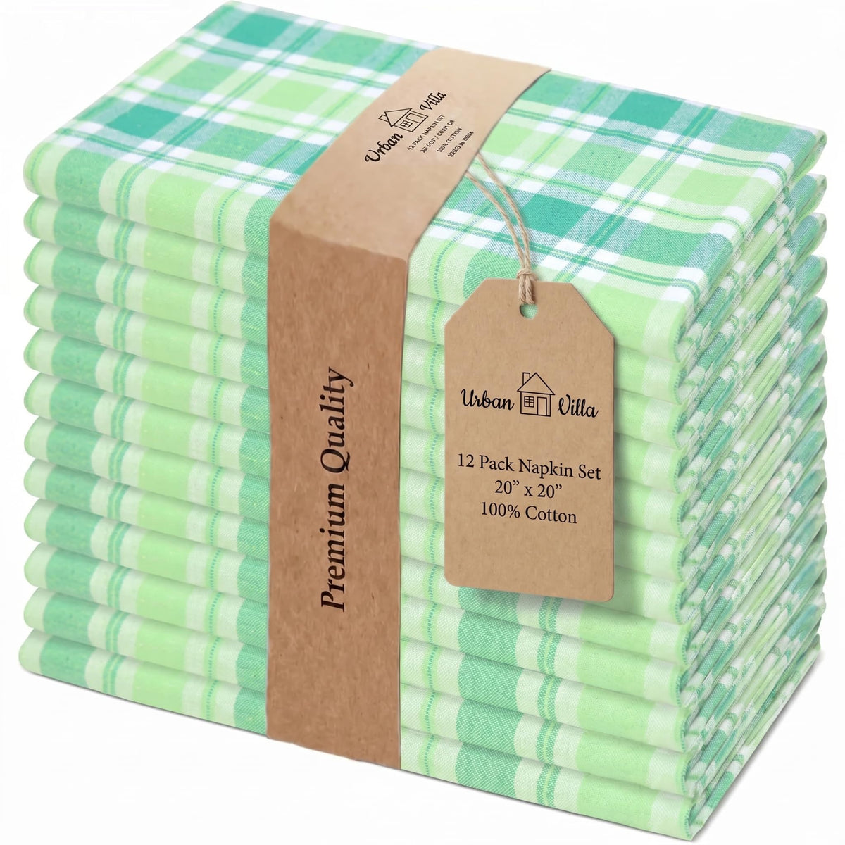Urban Villa Cloth Napkins Cotton 20x20 (Set of 12) Rust
