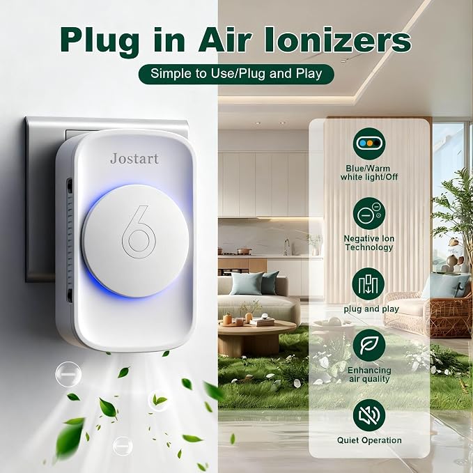 Air Ionizer for Home, Ionic Air Purifier Plug in