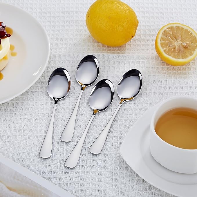 Distfeat 36-Piece Teas Spoons Set (5.6 inch), Stainless Steel Spoons Silverware, Dessert Spoons, Coffee Spoons,Table Spoon Use for Home, Kitchen and Restaurant - Mirror Polished, Dishwasher Safe