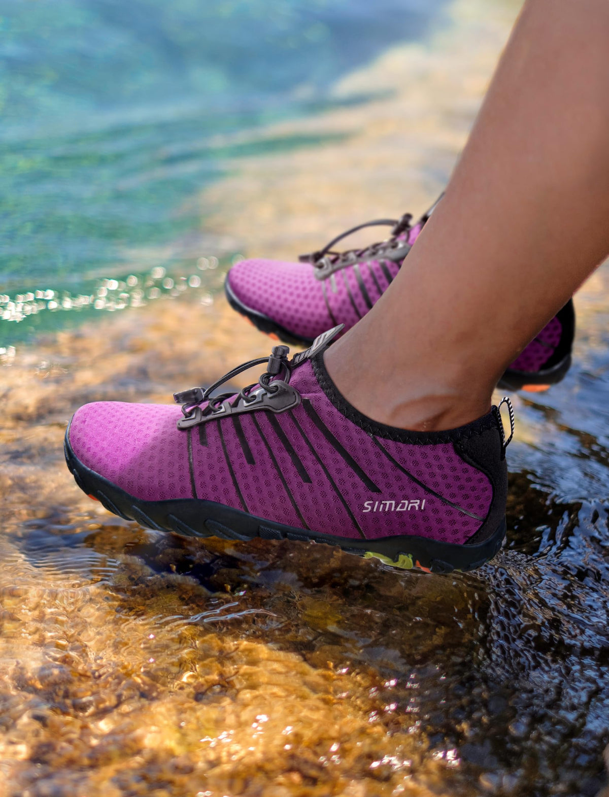 SIMARI Water Shoes for Women Men - Barefoot Quick-Dry Aqua Socks | Lightweight Swim Shoes for Surfing, Swimming, Beach Sports, Kayaking, Diving | Non-Slip Design