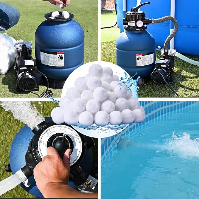 QwayHome 3.1 lbs Pool Filter Balls, Reusable Filter Sand Balls