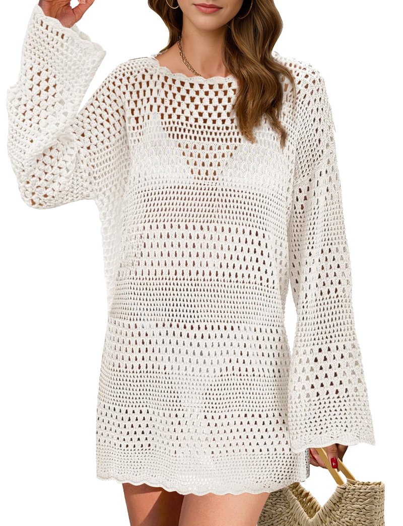 Buauty Womens Crochet Swimsuit Cover Up Swim Bikini Cover Ups Bathing Suits Swimwear 2026 Summer Beach Dress Vacation Outfit