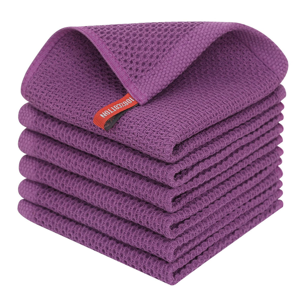 Homaxy 100% Cotton Waffle Weave Kitchen Dish Cloths, Ultra Soft Absorbent Quick Drying Dish Towels, 12 x 12 Inches — 12 x 12 - 12 Pack — 12 X 12 - 6 Pack