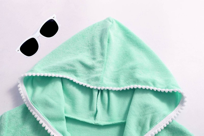 LUCKYGAL Kids Beach Coverup Girls Swimsuit Coverup Zip-Up Beach Green Bathing Suit Wraps,4t 5t