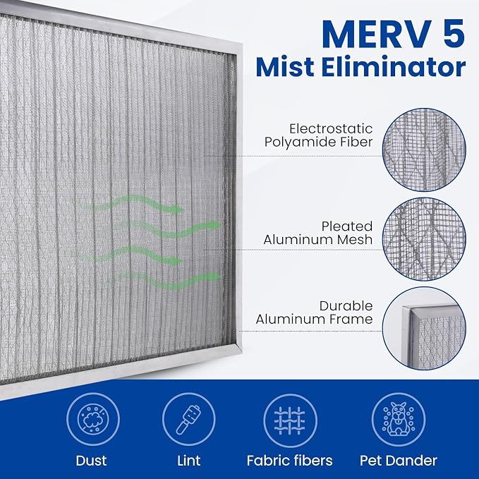 McPherson Reusable Air Filter 20x20x1 | Washable MERV 8 | Made in USA Metal