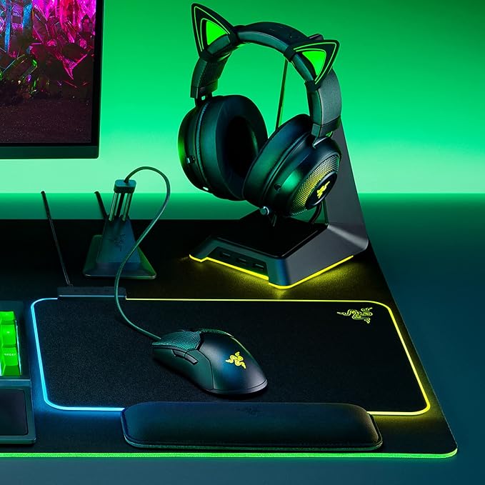Razer Ergonomic Wrist Rest for Gaming Mice: Anti-Slip Rubber Base - Angled Incline - Classic Black