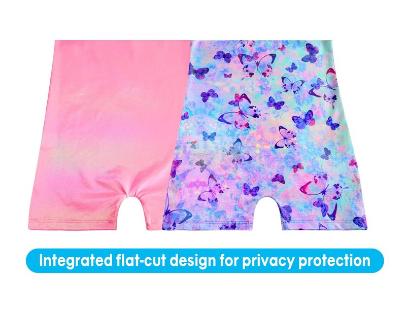 Snowheart Gymnastics Leotards for Girls Size 3t 4t 2 Pack Sparkle Purple Blue Butterfly Solid Pink Sleeveless Biketards