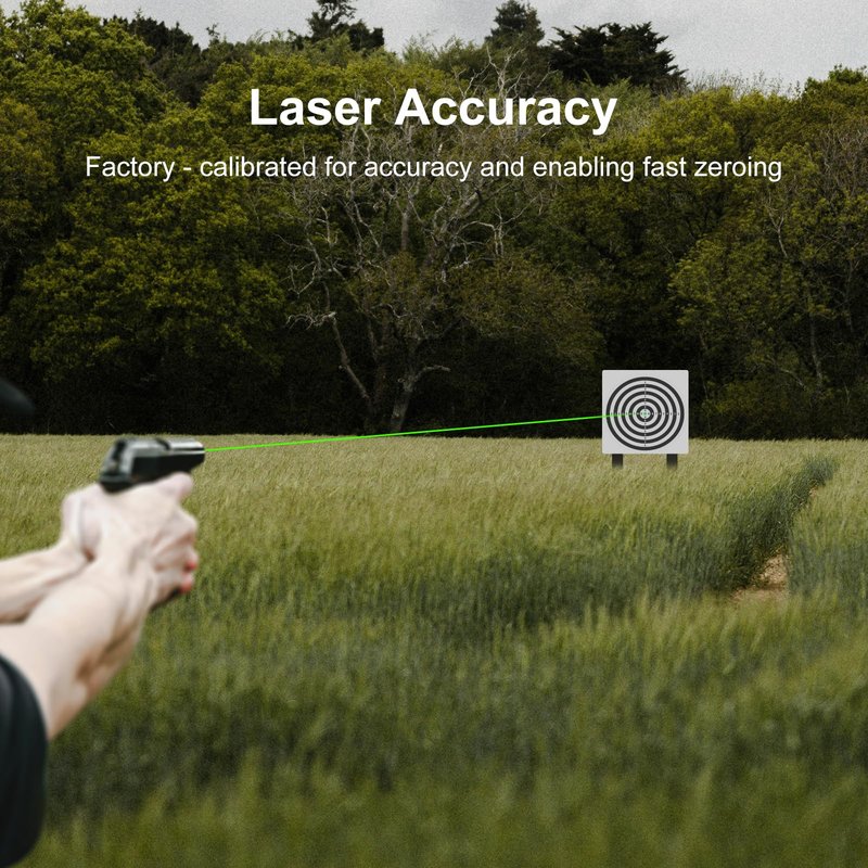 Feyachi Switch Bore Sight 9mm Green-Dot Laser Zeroing Bore Sighter Pistol Laser Boresighter with 3 Sets of Batteries