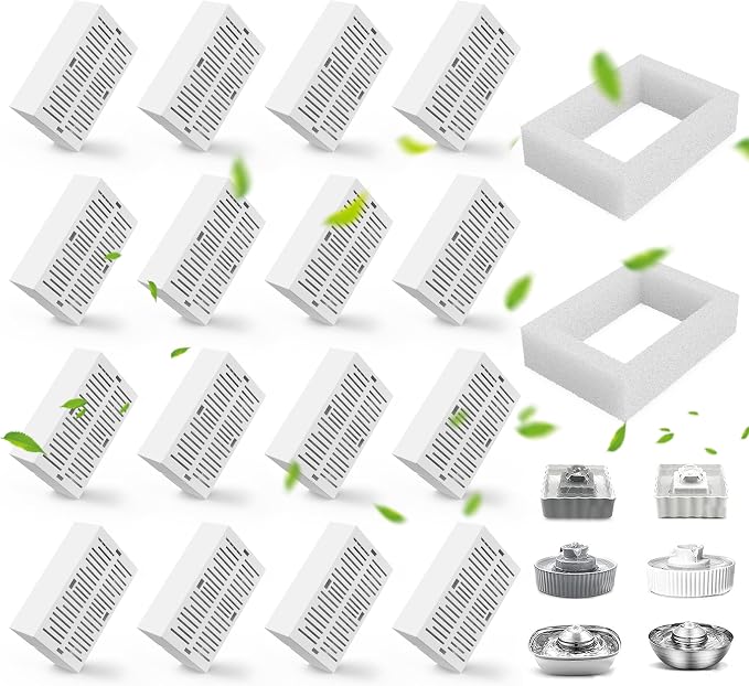 16 Pack Cat Fountain Filter Replacement, Triple Cupcake Cat Fountain Filters