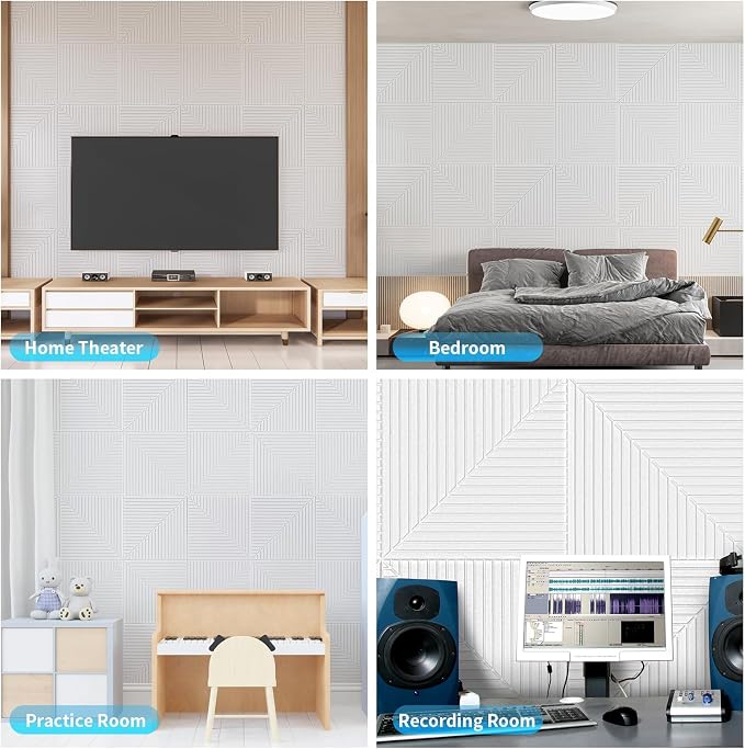 Art3d 6-Pack Self-Adhesive Acoustic Wall Panels