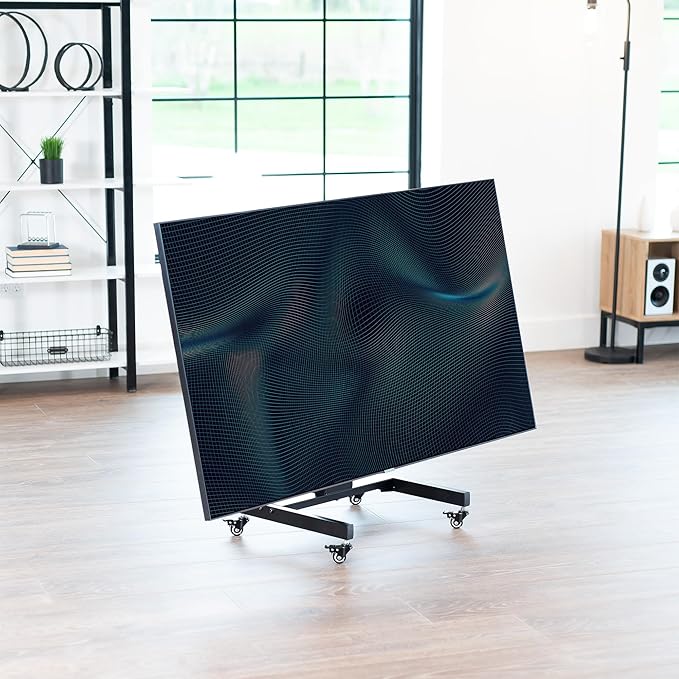 VIVO Low Height TV Cart for 32 to 75 inch Screens, Height Adjustable with Tilt, Holds up to 110 lbs, Max VESA 600x400, Black, STAND-TV02L