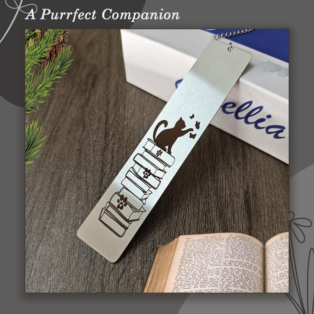 Cat Bookmark, Metal Bookmark, Cute Kitten Book Marks for Reading Women, Kids, Men, Book Lovers, Friends - Durable & Rustproof Book Accessories, Cat Lovers Gift (Birthday, Christmas, Graduation Gifts)