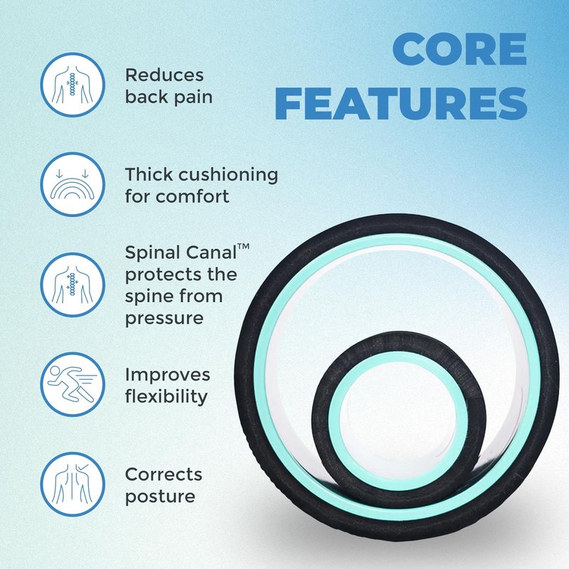 Chirp Wheel Foam Roller – Targeted Back & Neck Relief, Lumbar Spine Stretcher, Spinal Decompression Back Stretcher, Massage Roller with Density Foam for Physical Therapy, Supports 500lbs, 2-Pack Mint
