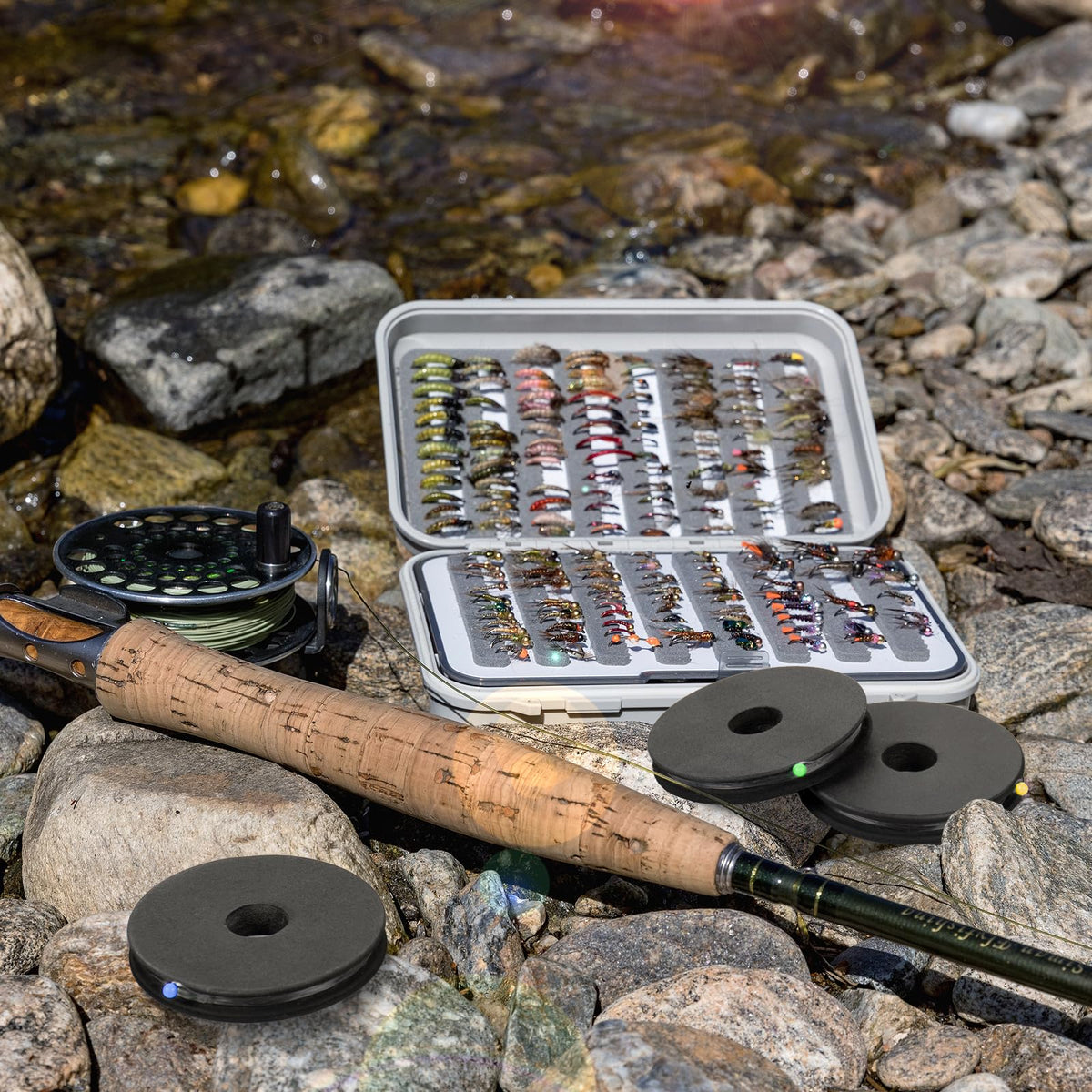 SF 9FT 3X 4X 5X Pre-Tied Loop Fly Fishing Tapered Leader Nylon Monofilemnt with T Holder Spools 6 Pack Combo