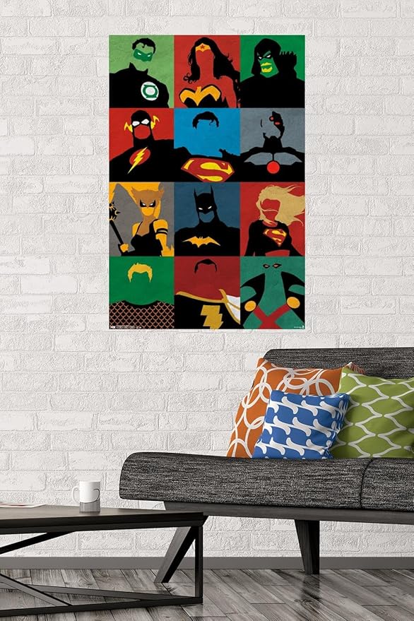 Trends International DC Comics - Justice League - Minimalist Wall Poster, 22.375" x 34", Premium Unframed Version