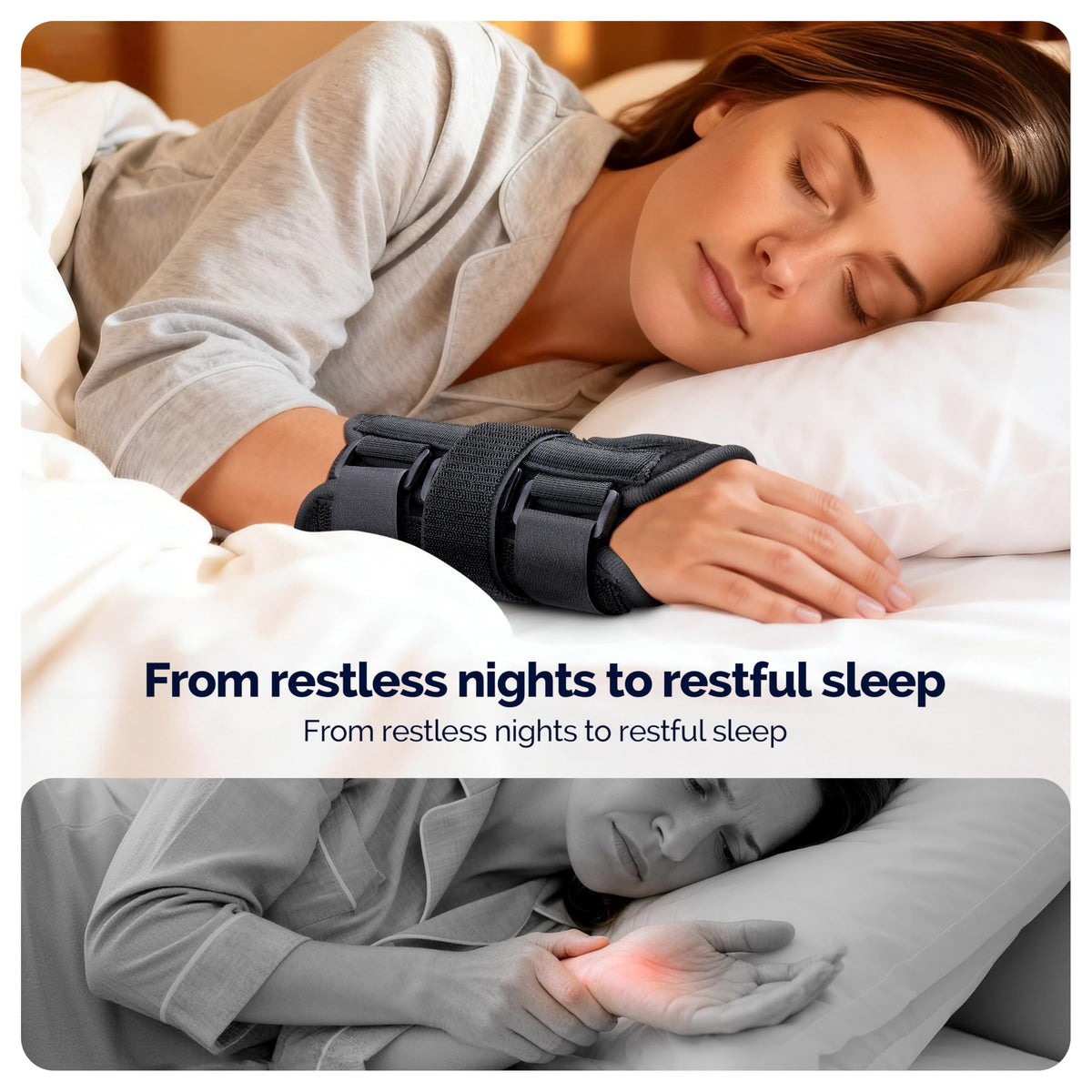 FEATOL Carpal Tunnel Wrist Brace Night Support 2 Pack - Wrist Splint for Pain Relief Tendonitis, Sprained, Arthritis - Metal Splint Stabilizer With Hand Brace -FOR Sleeping Women Men -Right&Left(S/M)