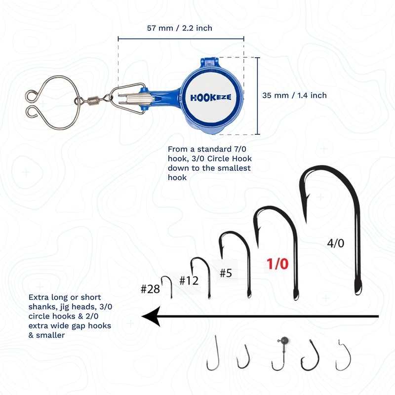 HOOK-EZE New All in One Nail Knot Tying Tool | Pack of 2 | Protect from Fish Hooks | Tie Fishing Knots Easily | Cool Gadgets | Ice & Fly Fishing Gifts & Accessories for Beginner Anglers - Blue