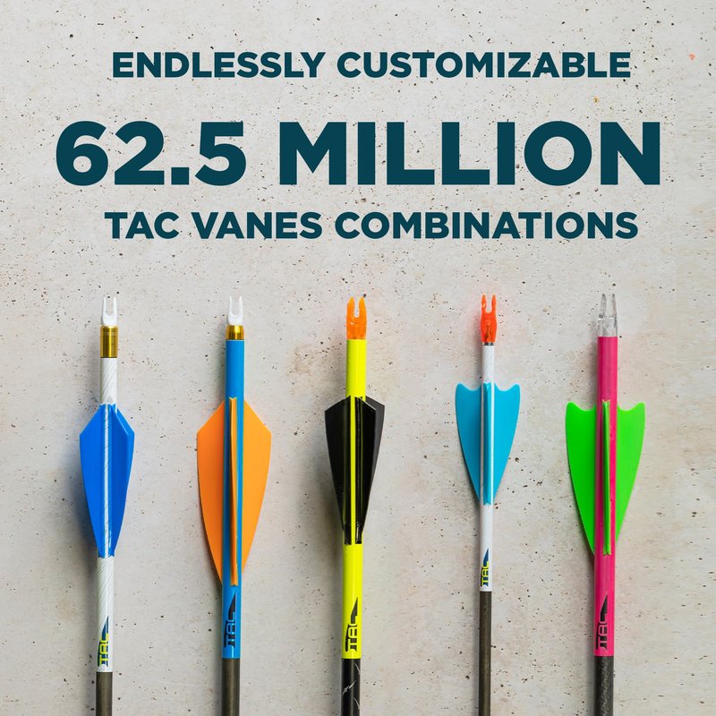 TAC Vanes Driver High Profile 2.25" Arrow Vanes, Black 100 Pack, Archery Fletching Vanes for Arrows, Durable Bonding Design, Built for Stable Flight in Hunting & Target Shooting