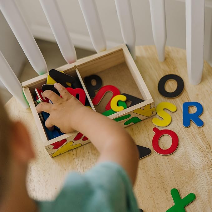Melissa & Doug Deluxe Magnetic Letters and Numbers Set – 89 Wooden Alphabet Magnets & Numbers, Educational Learning Toys for Preschool Kids Ages 3+