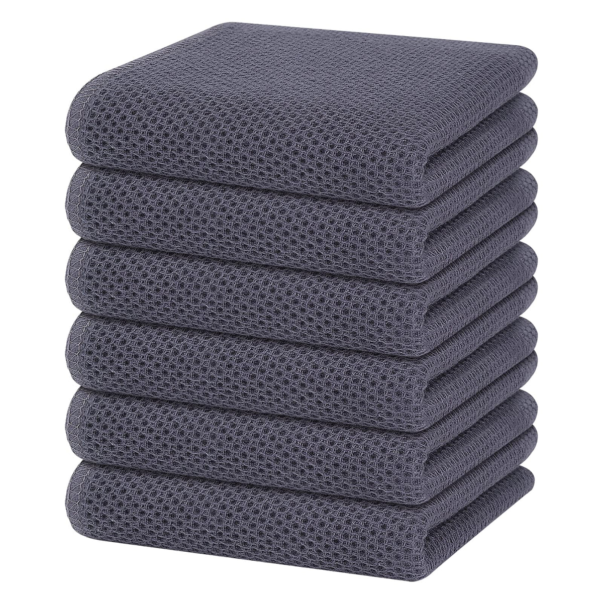 Homaxy 100% Cotton Waffle Weave Kitchen Dish Cloths, Ultra Soft Absorbent Quick Drying Dish Towels, 12 x 12 Inches — 12 x 12 - 12 Pack — 13 X 28 - 6 Pack