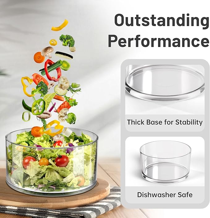 Glass Salad Bowl - Versatile 118oz Trifle and Fruit Bowl - Elegant & Long-Lasting for Serving Salads, Dessert