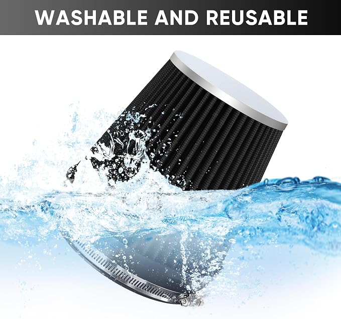 6" 152mm Cold Air Intake Filter Clamp-On Replacement High Flow Inlet Air Filter
