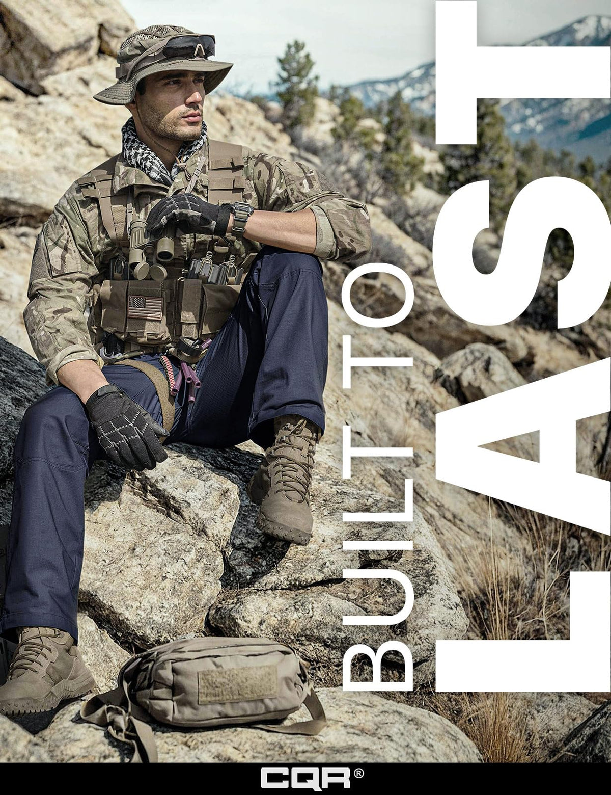 CQR Men's Tactical Pants, Water Resistant Ripstop Cargo Pants, Lightweight EDC Work Hiking Pants, Outdoor Apparel, Raider Police Navy, 38W x 34L