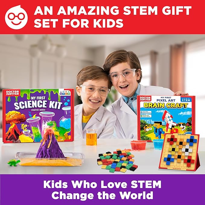 Doctor Jupiter Amazing Science Gift Set |Set of ‘My First Science Kit’, ‘My First Brain Craft’ for Kids Ages 5+ |Birthday Gift Ideas, STEM Learning & Educational Toys for 5-6-7-8 Year Old Boys & Girls