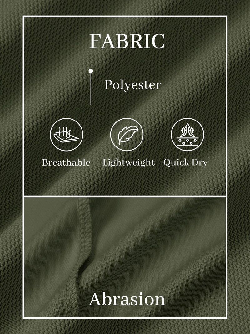 TACVASEN Mens Golf Shirt Dry Fit Mens Polo Shirts Short Sleeve Performance Golf Polos for Men with Collar Work Shirts Army Green, M