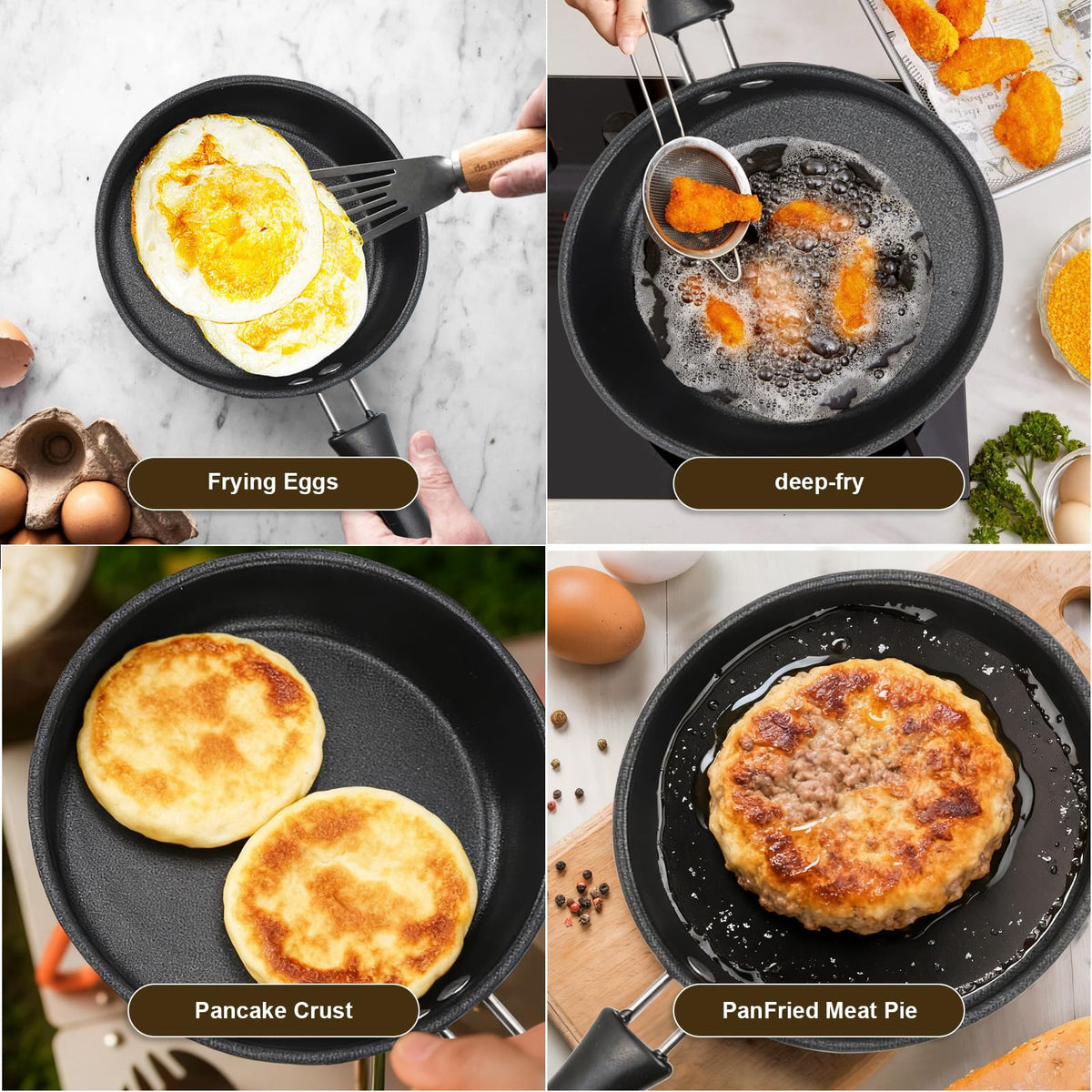 Mini Nonstick Egg & Omelet Pan – 4.7” Single Serve Frying Pan/Skillet, Diamond Infused, Multipurpose Pan Designed for Eggs, Pancakes, Dishwasher Safe