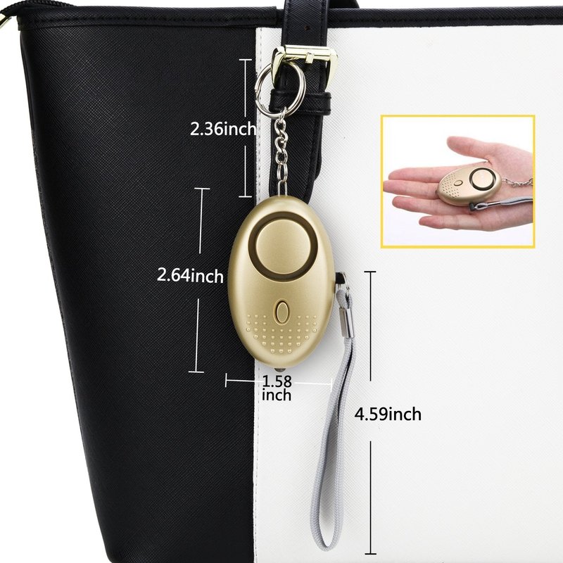 Personal Alarm for Women 140DB Emergency Self-Defense Security Alarm Keychain with LED Light for Women Kids and Elders-2 Pack (Gold & Purple)