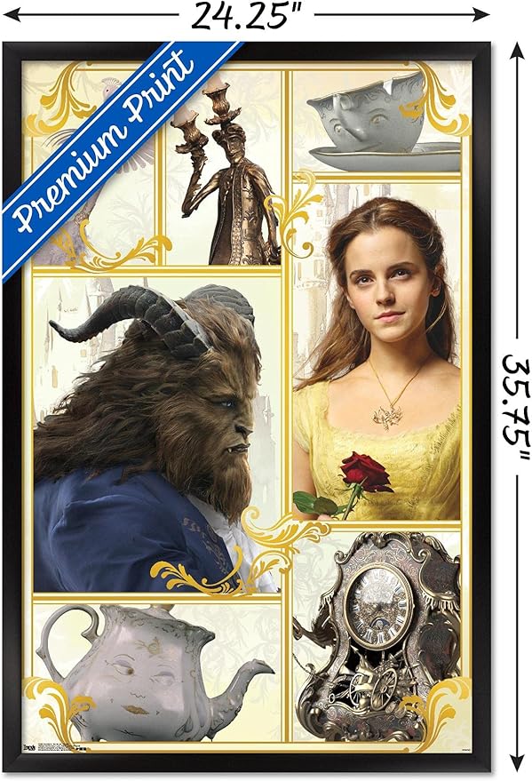 Trends International Disney Beauty And The Beast - Group Wall Poster, 22.375" x 34", Black Framed Version