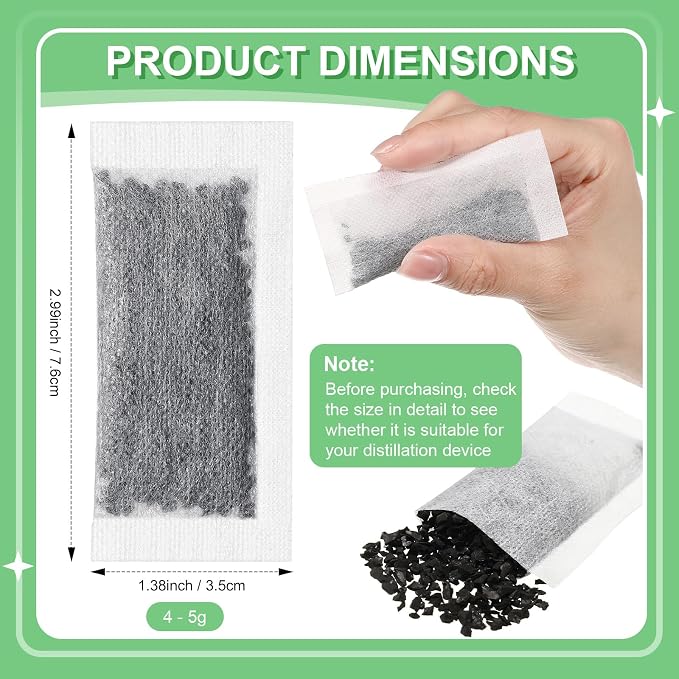 Lounsweer 12 Packs Replacement Activated Charcoal Distiller Filters Coconut