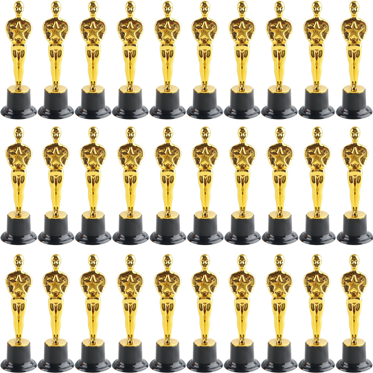 Cotiny 30 Pcs 6 Inch Gold Star Award Trophies Plastic Trophies Award Statues for Classroom Rewards Appreciation Gift Award Ceremony Supplies
