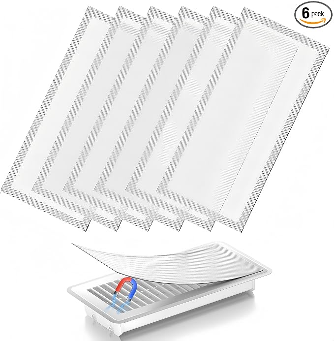 6-Pack White Magnetic Vent Covers 5.5x12 Inch