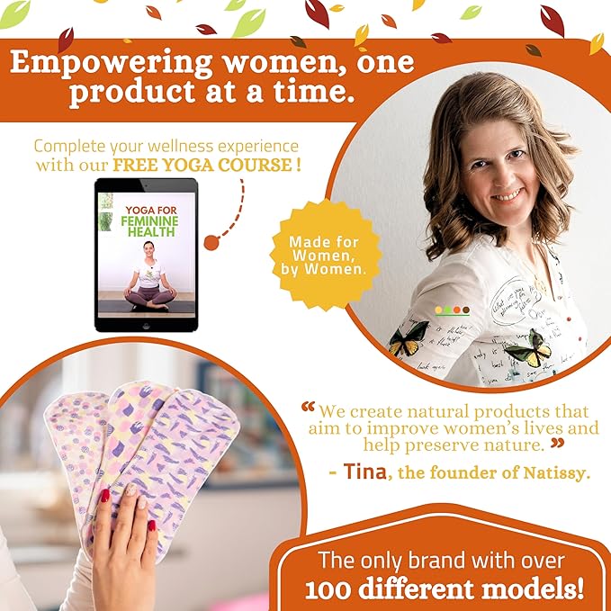 Non-Slip Organic Reusable Period Pads for Heavy Flow & Incontinence (L+XL, 6-Pack); High-Temp Viscose Washable Cloth Pads for Women; Non-Irritating, Soft Reusable Pad Menstrual for Comfortable Care