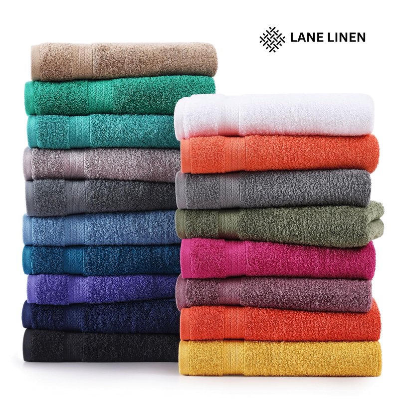 LANE LINEN Luxury Bath Towels Set of 4 (28"x54") - 100% Ring Spun Cotton Bathroom Towel Set - Durable, Quick Dry, Ultra Soft & Absorbent Large Shower Towels for Bathroom - Sustainably Produced - Taupe