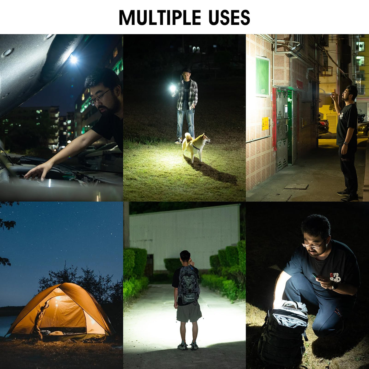 WUBEN G2 Mini Flashlight Keychain, 500 Lumens Rechargeable Pocket 5 Modes Small Led EDC Keychain Brightest Flashlight Magnetic Hat Clip for Travel,Walking,Searching,Hiking