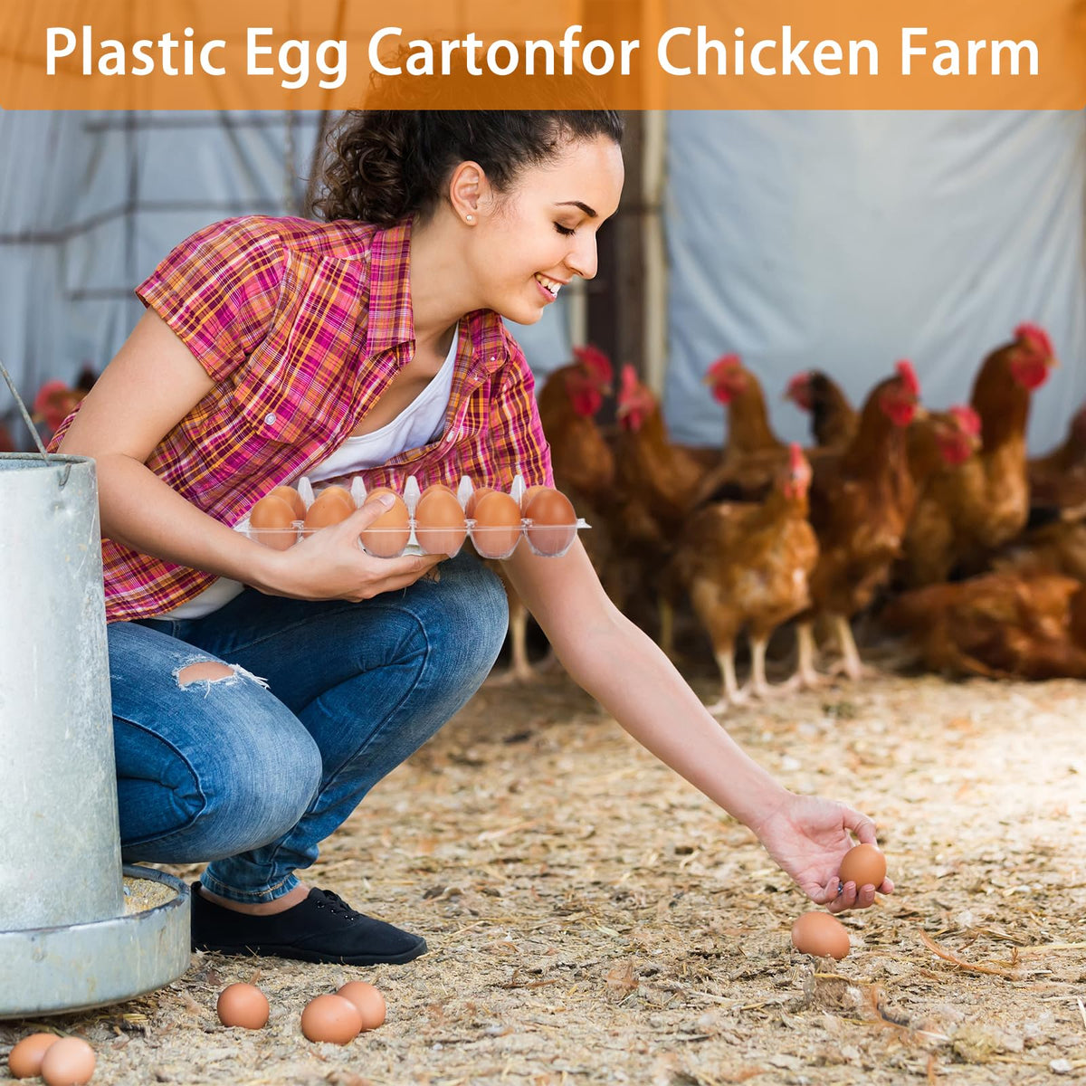 GRRONZEE 120 Pack Egg Cartons Cheap Bulk 12 Count Egg Containers for Chicken Eggs, One Dozen Empty Egg Cartons for Home Ranch Chicken Farm, Commercial Business Market Display, 2x6 Grids