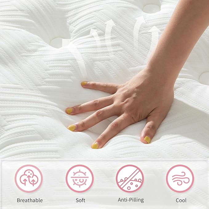 12 Inch Memory Foam Mattress,Queen Size Plush Hybrid Mattress,7-Zone Memory Foam & Pocket Spring,Edge Support & Motion Isolating,Pressure Relief, Certified Foams Fabric,Bed in a Box,Echelon Dream