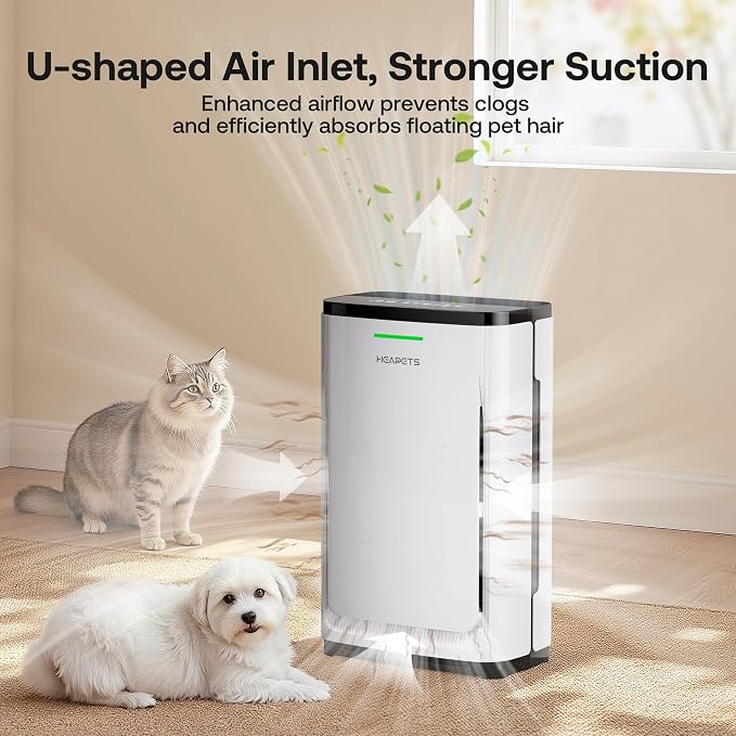 Pet Air Purifier Large Home up to 4200 sq ft, Suck up Floating Cat Dog Hair